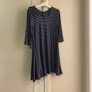 Navy & White Striped Dress
